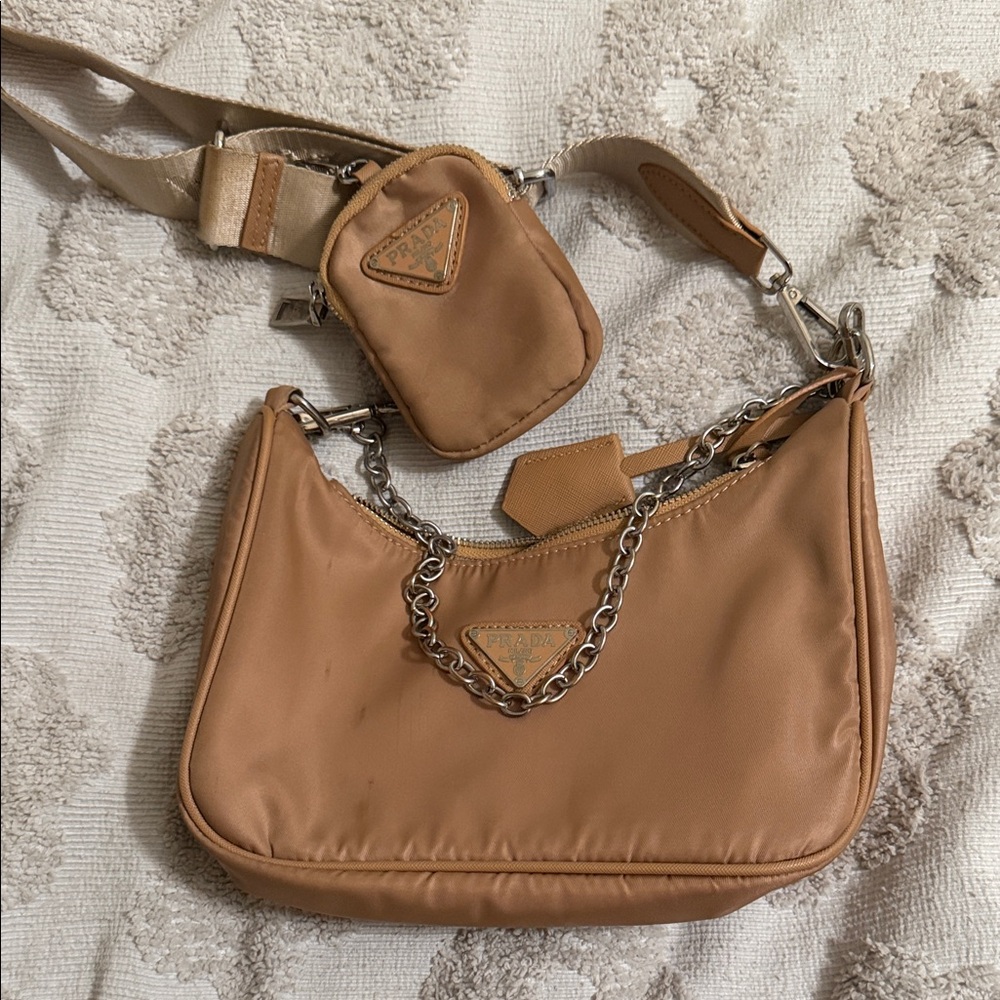Tan Chain Shoulder Bag